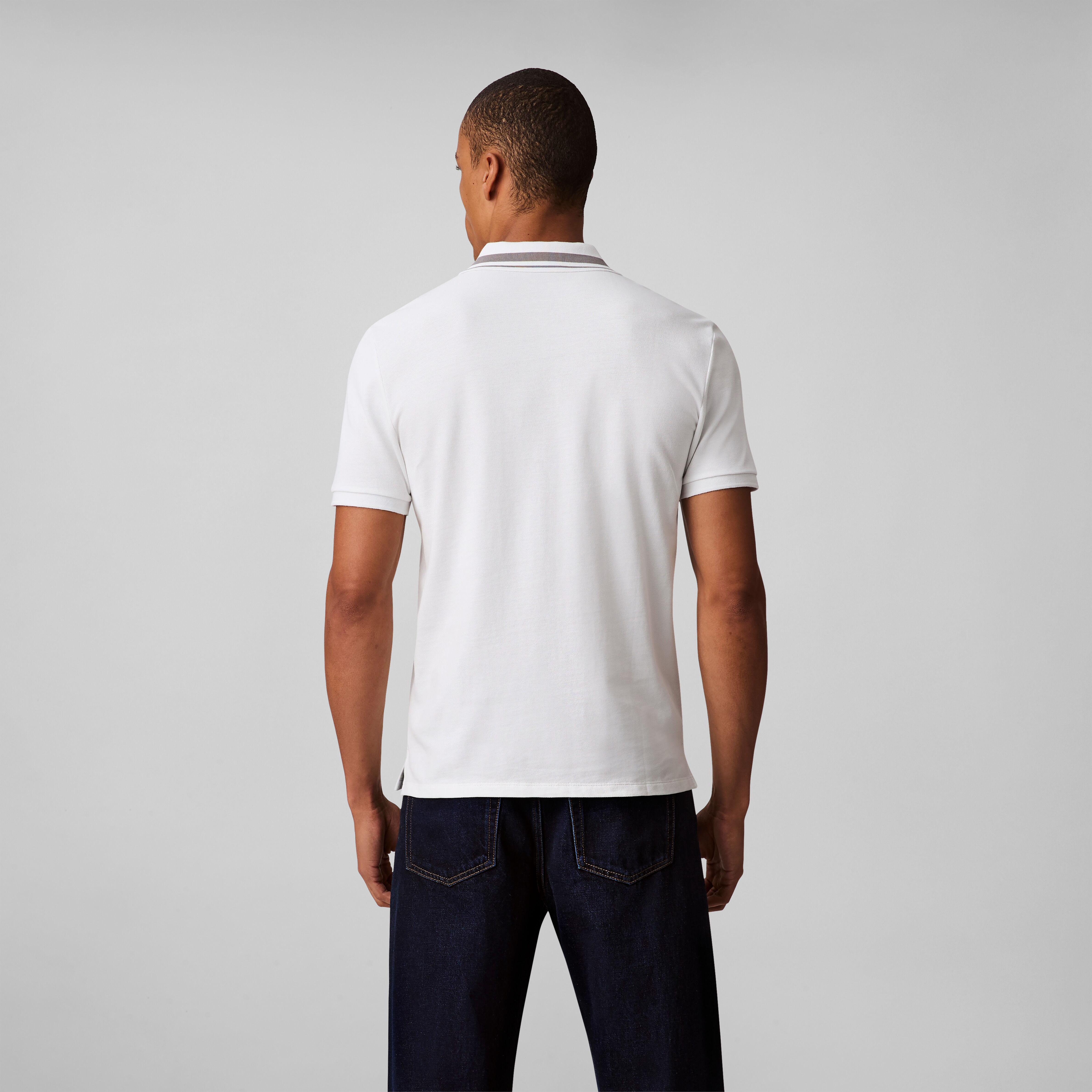 Poloshirt CALVIN KLEIN "SS CSL PQ CLSSC TPPD", Herren, Gr. S, weiss (blanc de blanc), Jersey, Obermaterial: 100% Baumwolle, unifarben, klassisch normal, Rundhals, eingesetzt angesetztes Bündchen, Shirts Poloshirt, Mit Rundhalsausschnitt blanc de blanc S