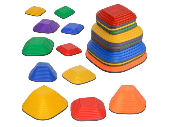 Jamb Balance-Trittsteine Imke Mehrfarbig Kunststoff, Mehrfarbig, 37x37x19 cm, Spielzeug, Sonstiges Spielzeug