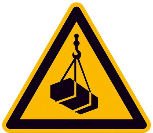 Warnschild Schwebende Last Folie selbstklebend 100mm ISO 7010 1St.