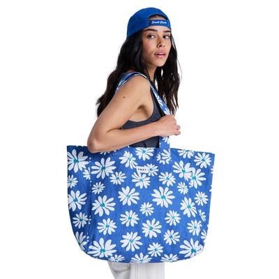 Strandtasche ROXY "Anti Bad Vibes", Damen, blau (coconut milk flower soul), Baumwolle, Taschen Strandtasche