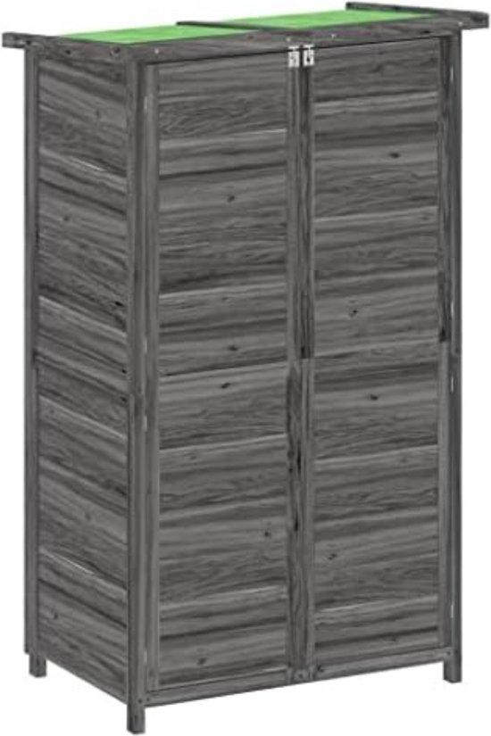 Famanu Gartenschrank Holz - Gartenschrank Holz Aufbewahrung - Gartenlager Holz - Gartenschränke für Außen - Grau