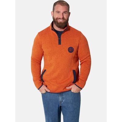 Fleecepullover JAN VANDERSTORM "Strickfleeceshirt OTMUND", Herren, Gr. XXL, orange (orange melange), Sweatshirts Fleecepullover