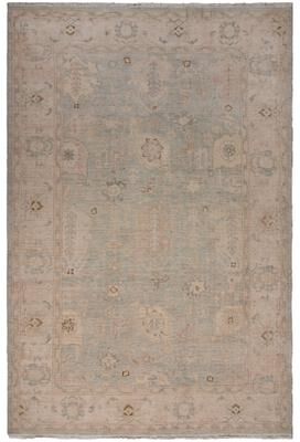 NAVATEXTURA Southwesteren Hand-knotted Bordered Blue Rug