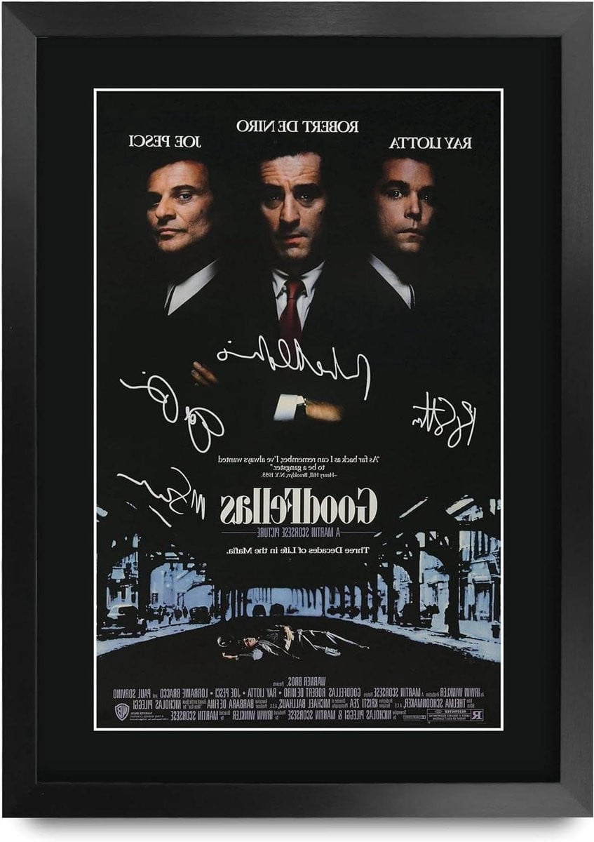 Ingelijste Film Poster met Gedrukte Handtekeningen - Wanddecoratie - A3 - Zwart