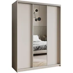 SCHWEBETÜRENSCHRANK TAVI 150/205/60 cm 3-türig mit Spiegel Kaschmir