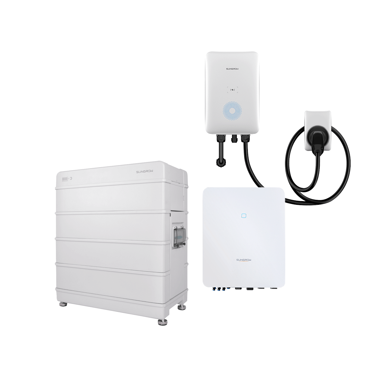 Sungrow 3-Phasen Lösung mit 5 kVA WR, EV Charger und 12,8 kWh Speicher