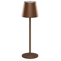goobay Kabellose LED-Tischlampe braun, 11x36x11 cm