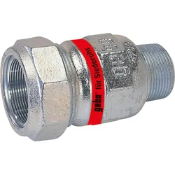 Temperguss-Klemmverbinder mit AG Wasser PN6, Typ A 11/4" Stahlrohr x 44,5mm Siederohr