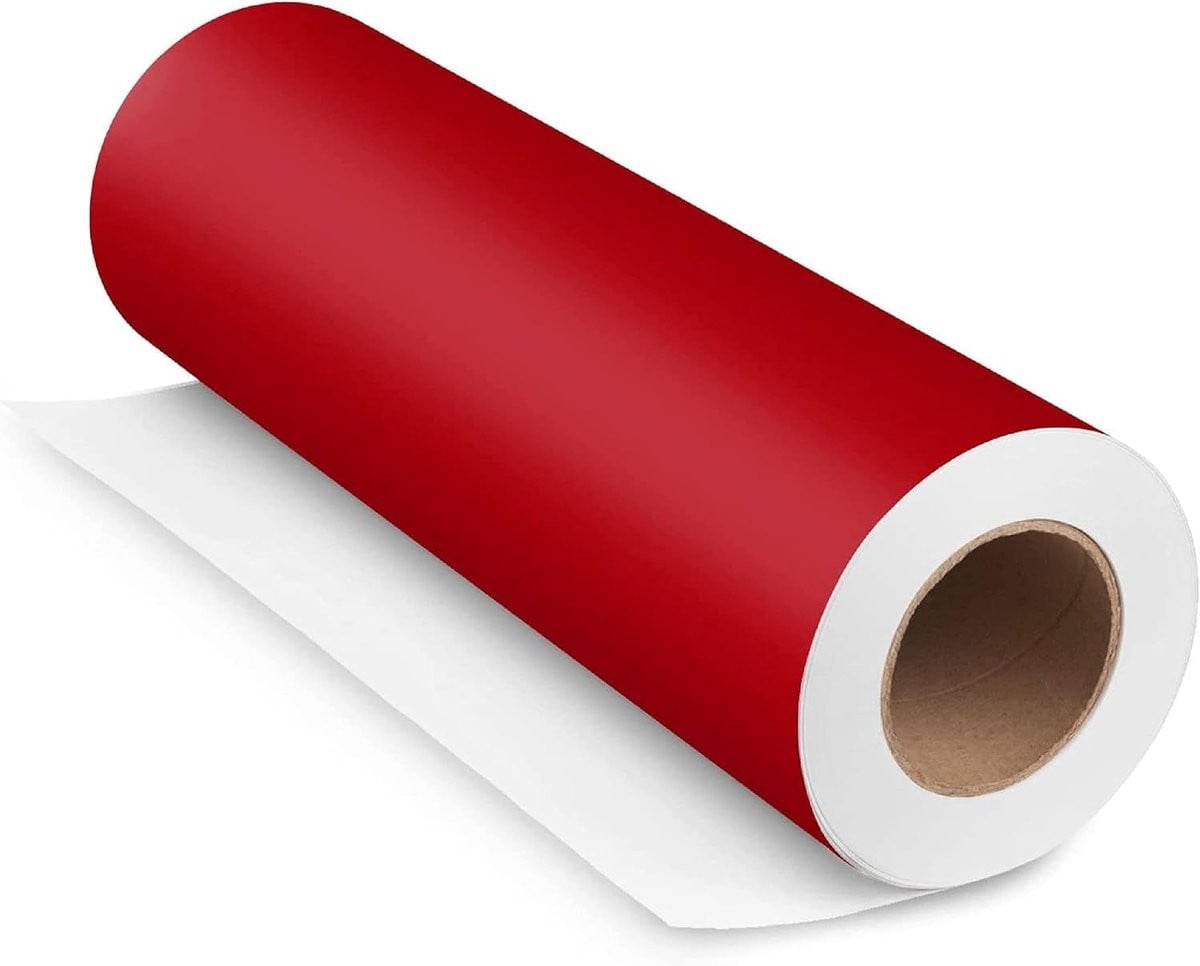 Zelfklevende meubelfolie decoratie mat reflectievrij - Rood - 100 x 500 cm