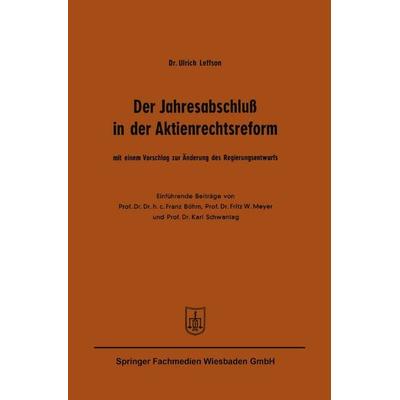 Der Jahresabschluß in der Aktienrechtsreform, Taschenbuch von Ulrich Leffson, Betriebswirtschaftlicher Verlag Gabler, 978-3-663-12701-7