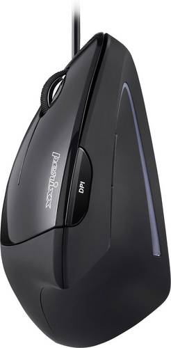 Perixx Perimice-513L Ergonomische Maus USB Optisch Schwarz 5 Tasten 2000 dpi Ergonomisch