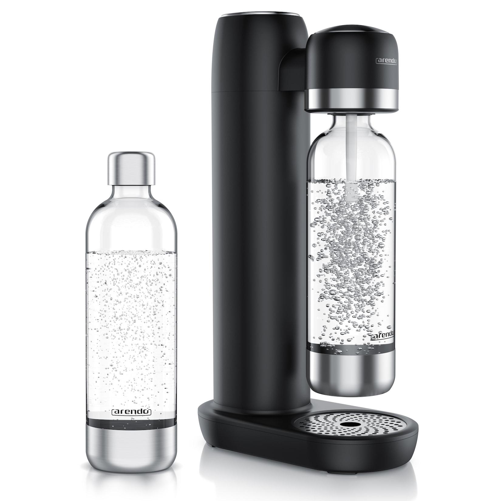 Arendo Wassersprudler Soda Maker mit 1000 ml Flaschen, kompatibel mit 60l CO2 Zylindern, , Soda Maker, PET-Flasche, Soda Streamer + 2 Wasserflaschen