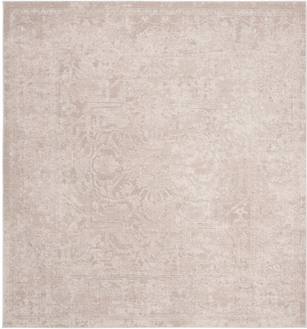 Latitude Vive Reflection Oriental Area Rug In Creme / Ivory Ivory Square 201 cm