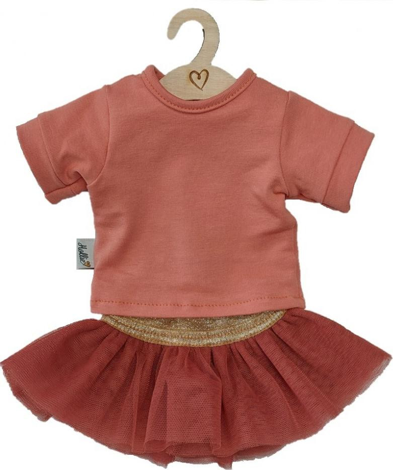 Hollie kledingenset voor poppen met terra-kleurige rok