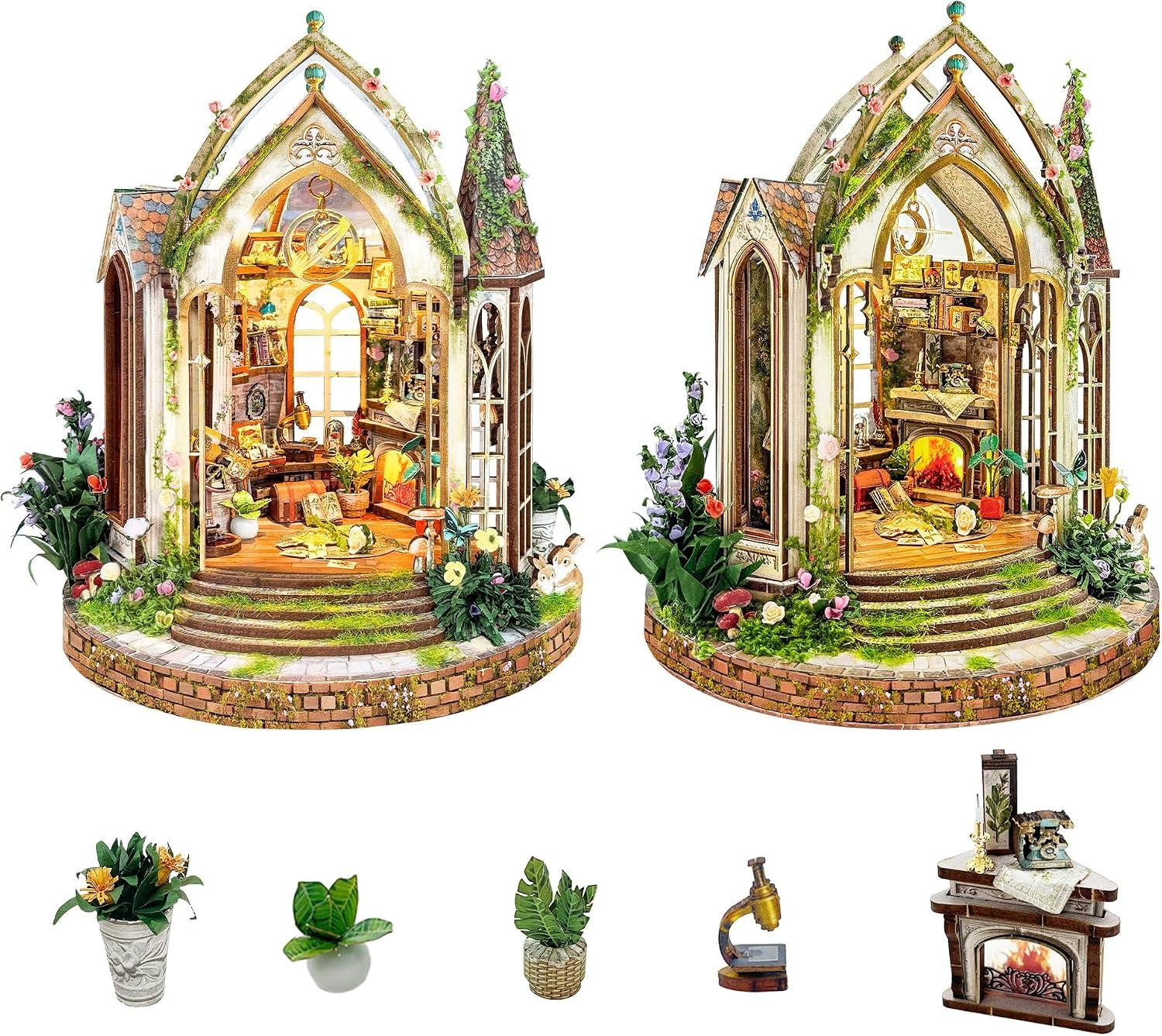 Miniatuur kas bouwset met meubels voor volwassenen