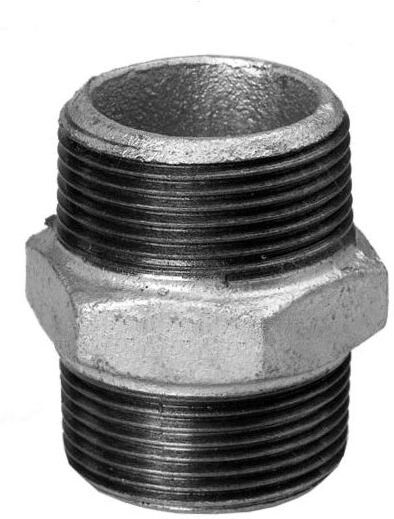 Schmidt, Hermann Hermann Schmidt Temperguss Doppelnippel DN 15, 1/2" Aussengewinde, verzinkt