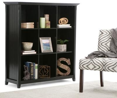 WYNDENHALL Normandy SOLID WOOD 48x44 inch Transitional 9 Cube Bookcase and Storage Unit - 44 Inches wide