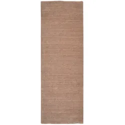 Handweb Teppich Amelia 80 x 300 cm Schurwolle Braun