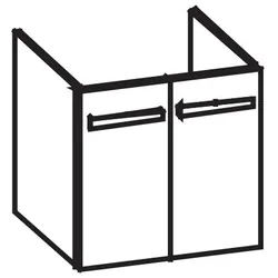 Artiqua 413 Waschtischunterschrank für it! 121960 Sangallo Grau quer, 413-WU2T-K110-7152-432 413-WU2T-K110-7152-432