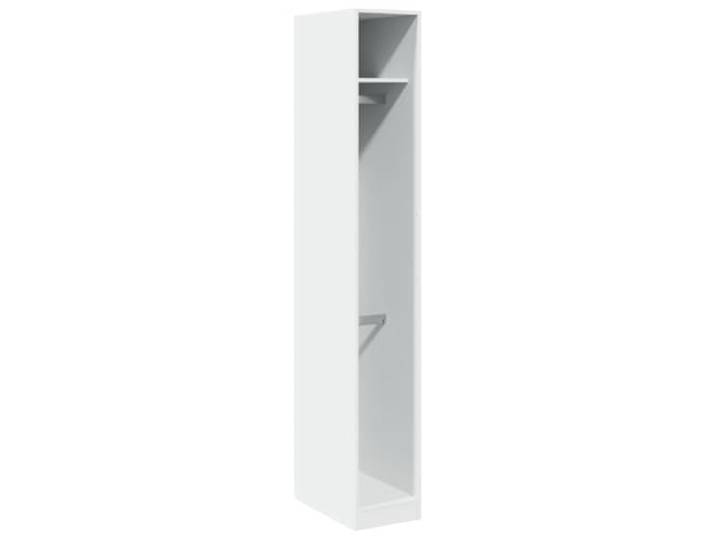 Schrank weiß 30x50x200 cm aus Holzwerkstoff, 2 Fächer Kompakt, minimalistisch, für den Flur, feuchtigkeitsbeständig, stabil, glatte Oberfläche