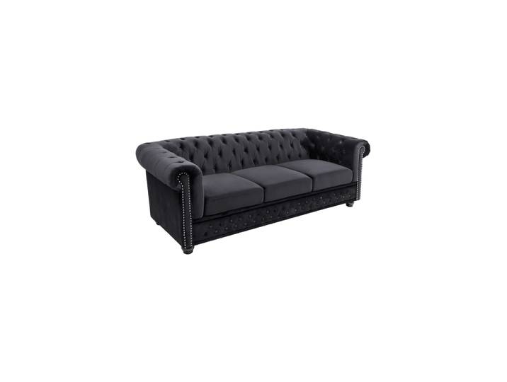 3-Sitzer Sofa „New Chesterfield“ Samtbezug Schwarz Invicta Interiors