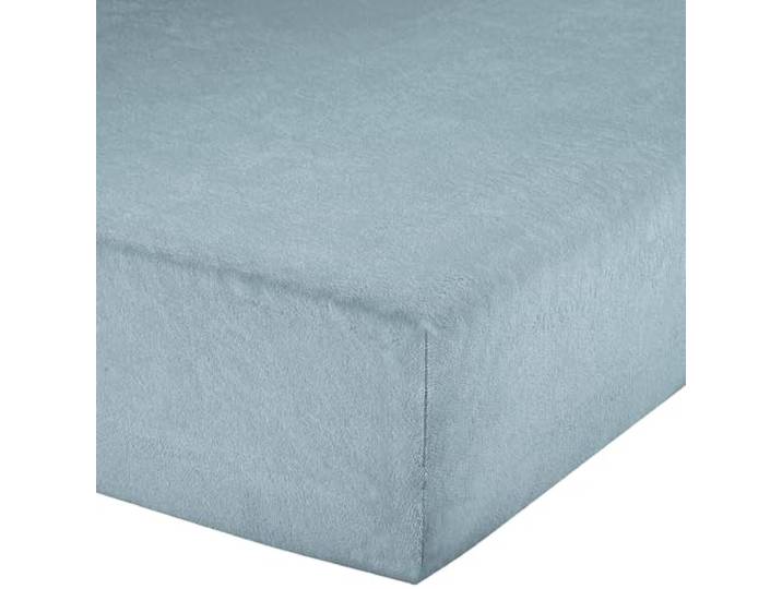 Erwin Müller Spannbettlaken, Spannbetttuch Erding Frottee-Stretch hellblau Größe 180x200 cm - 200x200 cm - hautsympathisch, kuschelig, bügelfrei, Rundumgummi