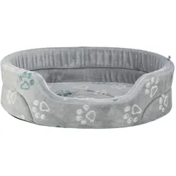 PETS Collection Jimmy Soft bed, soft plush, oval, 45 × 35 cm, light grey (Hund, Katze), Hundebett + Katzenbett