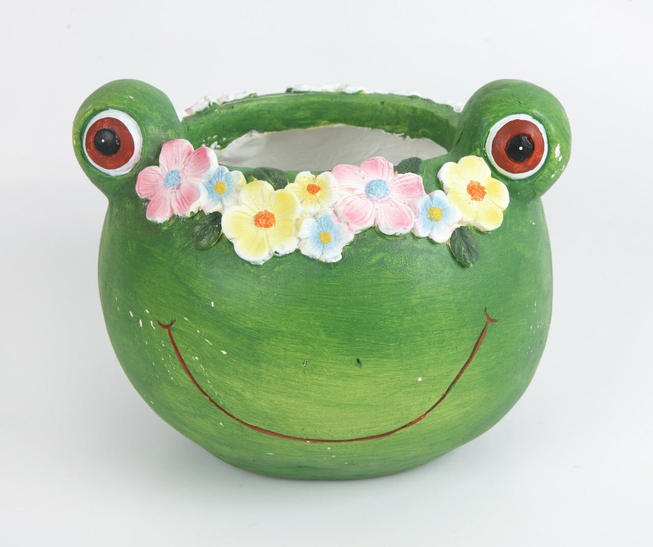 TrendLine Pflanztopf Polyresin Frosch 18 x 17 x 21 cm grün