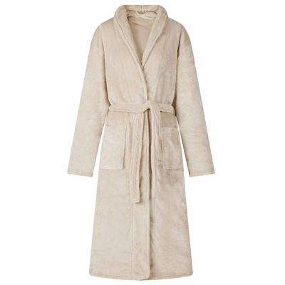 vidaXL Bademantel ohne Kapuze Beige XXL Flanell
