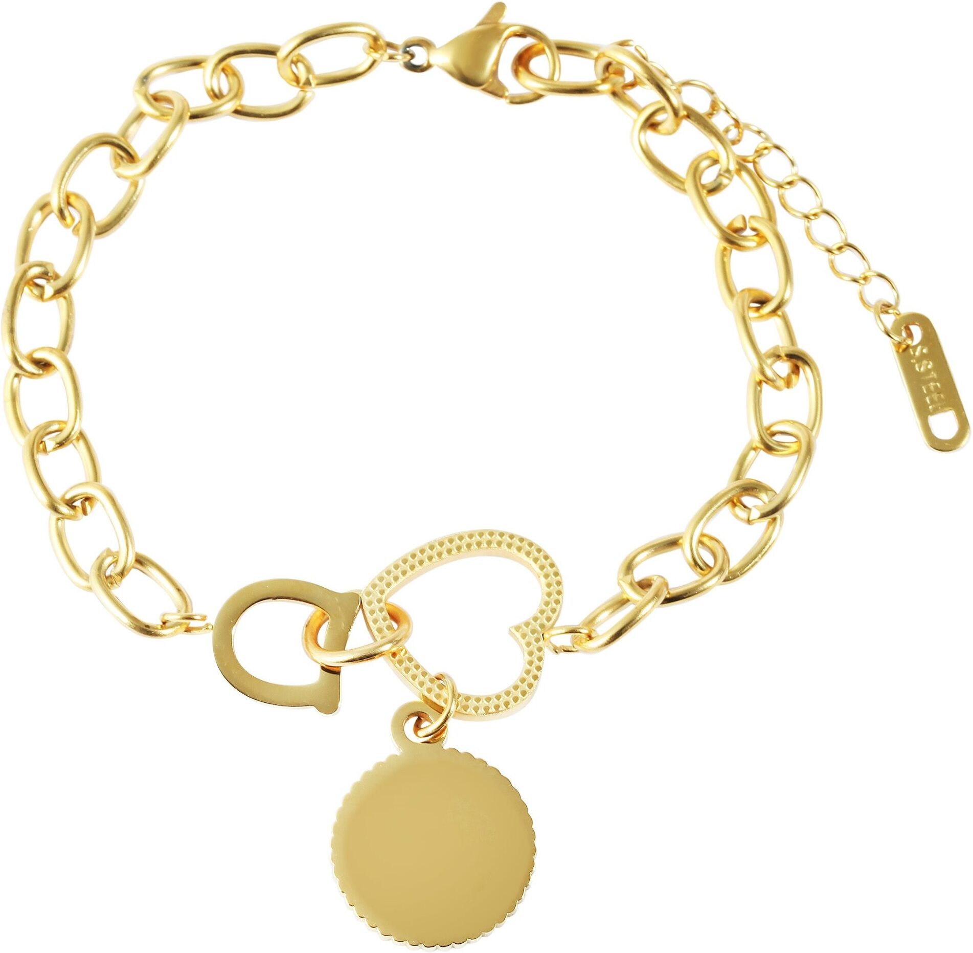 Armband ADELIA´S "Armband aus Edelstahl 17+3 cm", gold, Armbänder, Damen, 20cm, Edelstahl, Armband, Schöne Geschenkidee zum Jubiläum