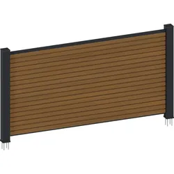NewTechWood WPC Vorgartenelement Modena UH66 - Teak - 180 x 90 cm