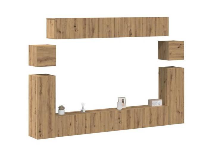 Ensemble de meuble TV mural 8 pcs chêne artisanal meuble TV meuble multimédia console TV meuble hifi centre de 3329148