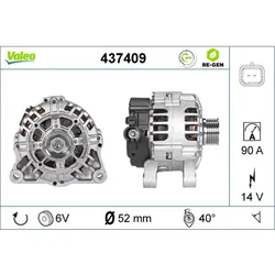 Generator VALEO 437409 für Peugeot Citroën 307 C3 I SW Pluriel C2