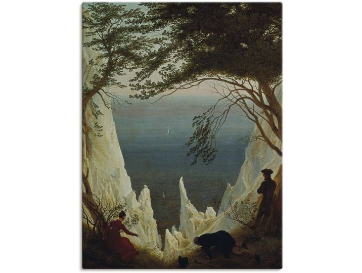 Leinwandbild ARTLAND Die Kreidefelsen von Rügen. 1818/1819. , bunt (farbe bild(er): bunt), B:60cm H:80cm, Bilder, Leinwandbild, auf Holzrahmen gespannt