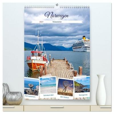 Norwegen - Reiseplaner (hochwertiger Premium Wandkalender 2027 DIN A2 hoch), Kunstdruck in Hochglanz