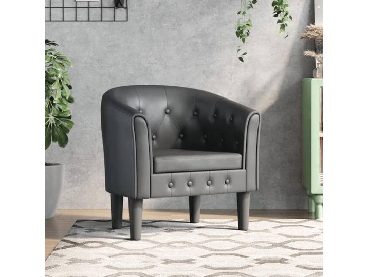 Réduction FR - Chaise cabriolet Fauteuil relaxation - Confort moelleux - gris similicuir -345120