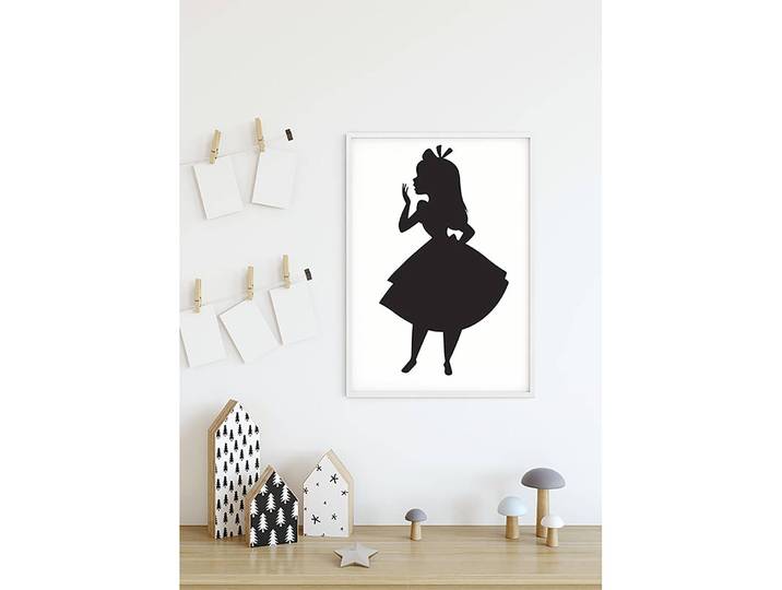 Tableau déco Alice Silhouette 50 x 70cm Multicolore