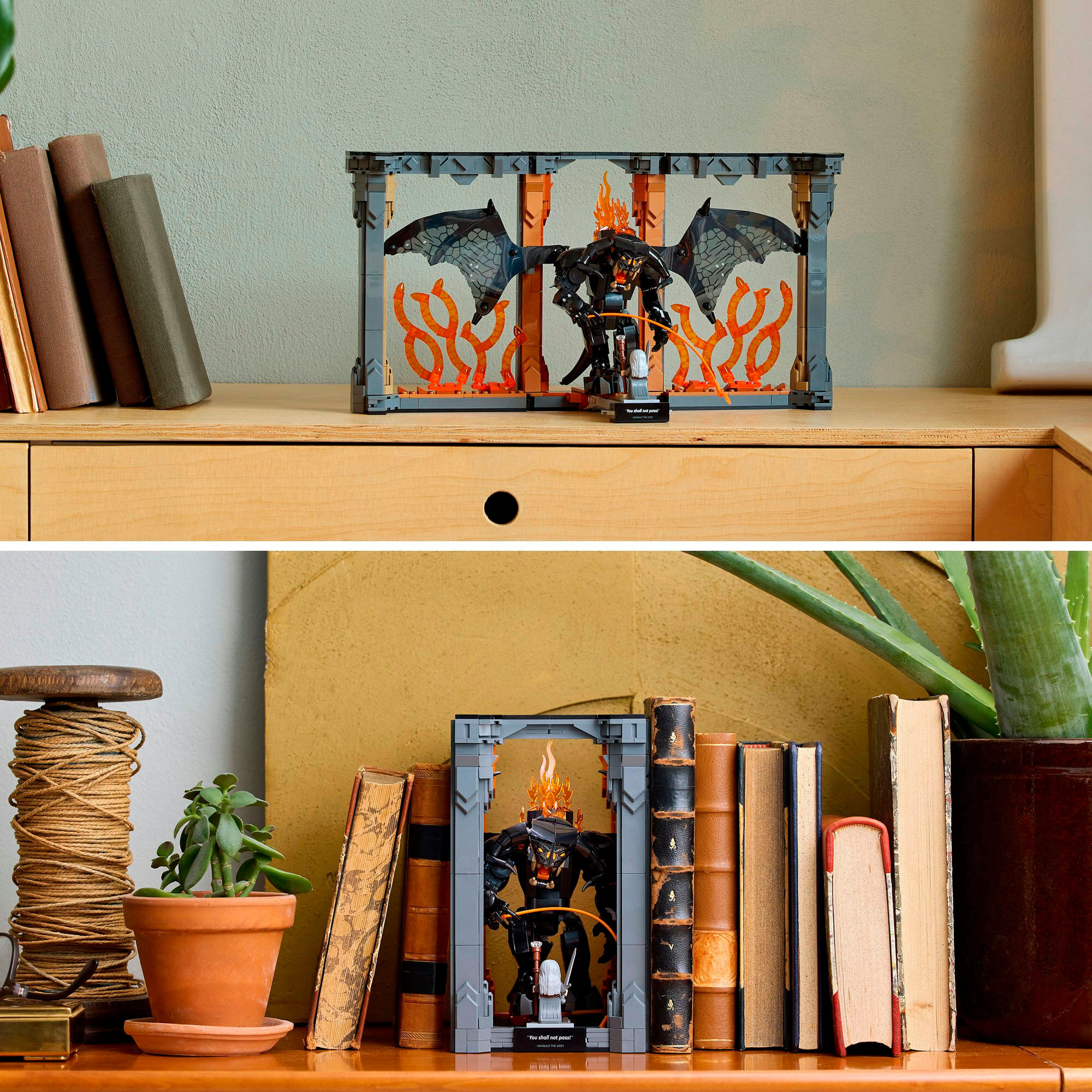 Konstruktionsspielsteine LEGO "Der Herr der Ringe: Balrog Bücherstütze (10367), LEGO Icons", bunt, Spielbausteine, Kinder, Kunststoff, Konstruktionsspielsteine, Made in Europe