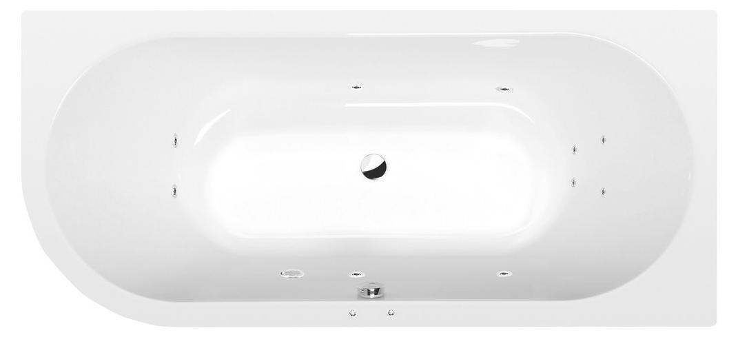 Polysan VIVA R Whirlpool-Badewanne, 185x80x47cm, Active Hydro, Chrom