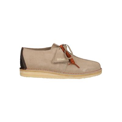 Schnürschuh CLARKS "Desert Trek", Herren, Gr. 44, beige, Leder, Schuhe Schnürschuh, mit dezenten Logo-Details