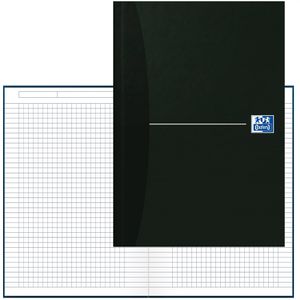 Oxford Notizbuch Office Book Essentials, Karton Hardcover, schwarz, 96 Blatt / 192 Seiten, 90 g/m², kariert, A5