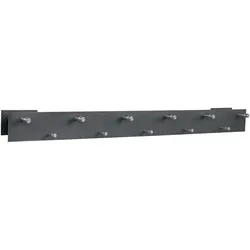 Garderobenleiste 100x9cm, moonstone-grau (versetze Anordnung), Marke: Szagato, Made in Germany (Hakenleiste Garderobenhaken Garderobe, Wandgarderobe)