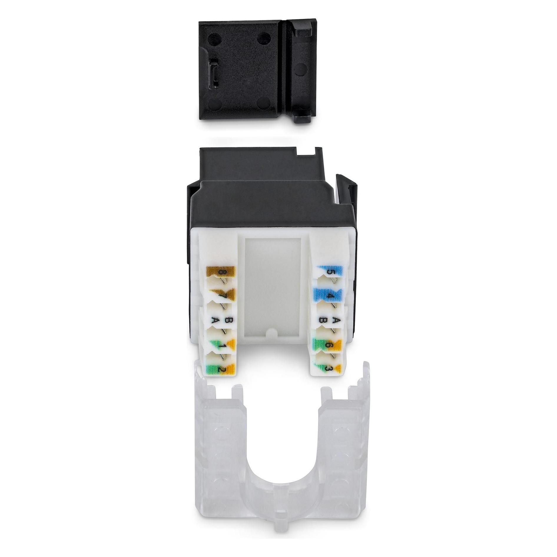 StarTech .com C6KEY110180BK24PK, Flach, Schwarz, RJ-45, Buchse, Buchse, 10GBase-T (Keystone Modul) (C6KEY110180BK24PK)