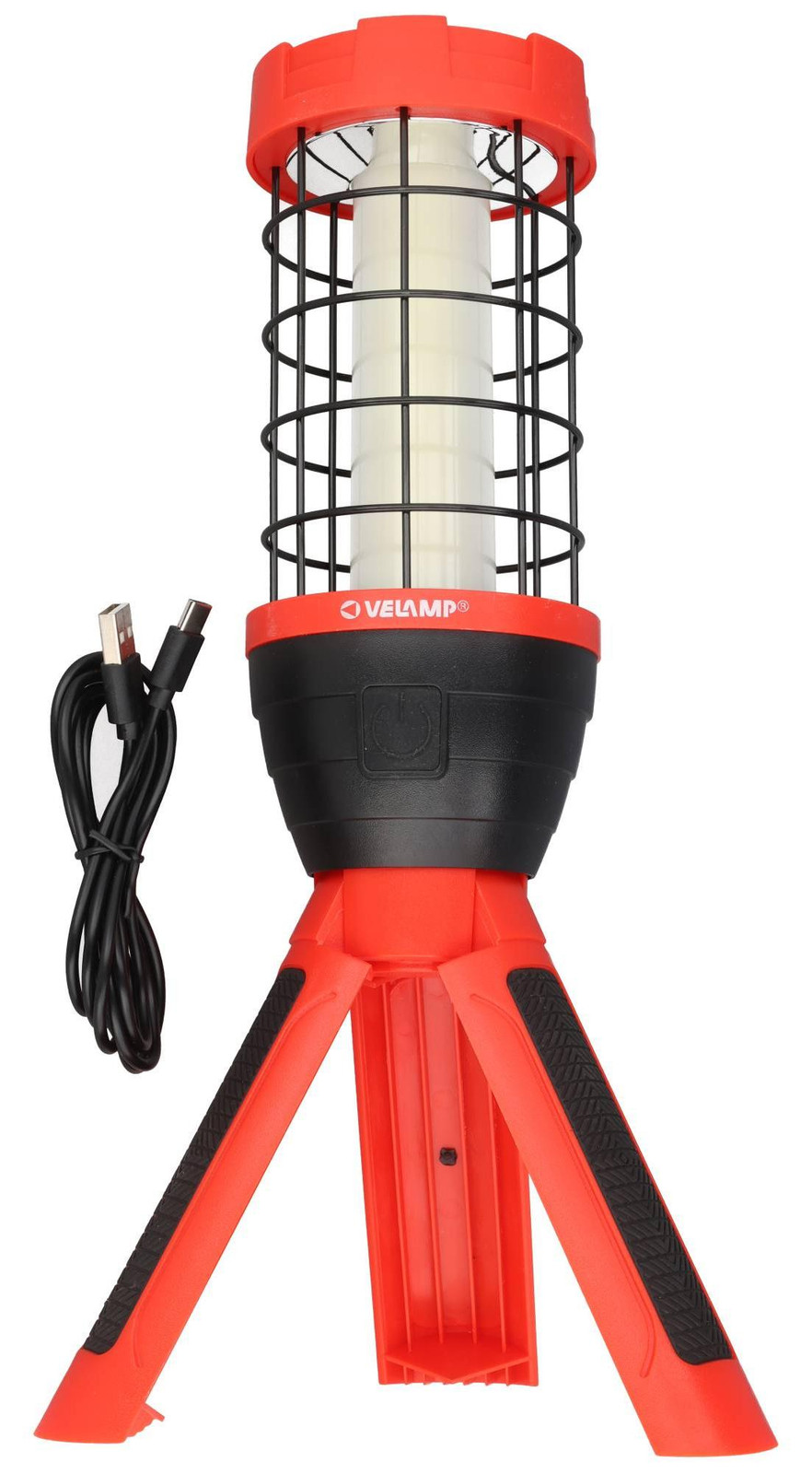 VELAMP PAUL oplaadbare COB LED werklamp met mini-statief, 800 lumen, rood