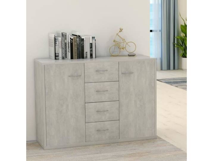 Buffet contemporain commode meuble bas rangement Buffet cuisine - Gris béton 88x30x65 cm Aggloméré
