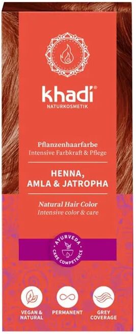 Khadi Henna Natural com Amla e Jatropha Vermelho 100g
