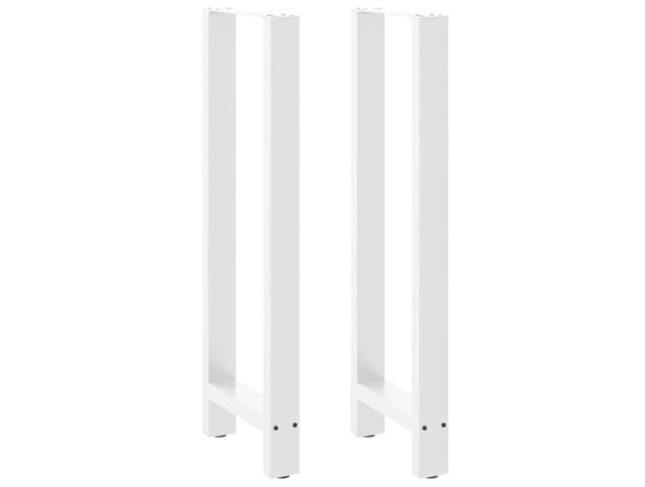 HGDFWRQW 2er Set Bartischbeine 50x110 cm Stehtisch Kufen Stahl Weiß Robuste Kufenform für Stehtische in Küche oder Essbereich, mit Ausgleichsfüßen gegen Wackeln und Kratzer.