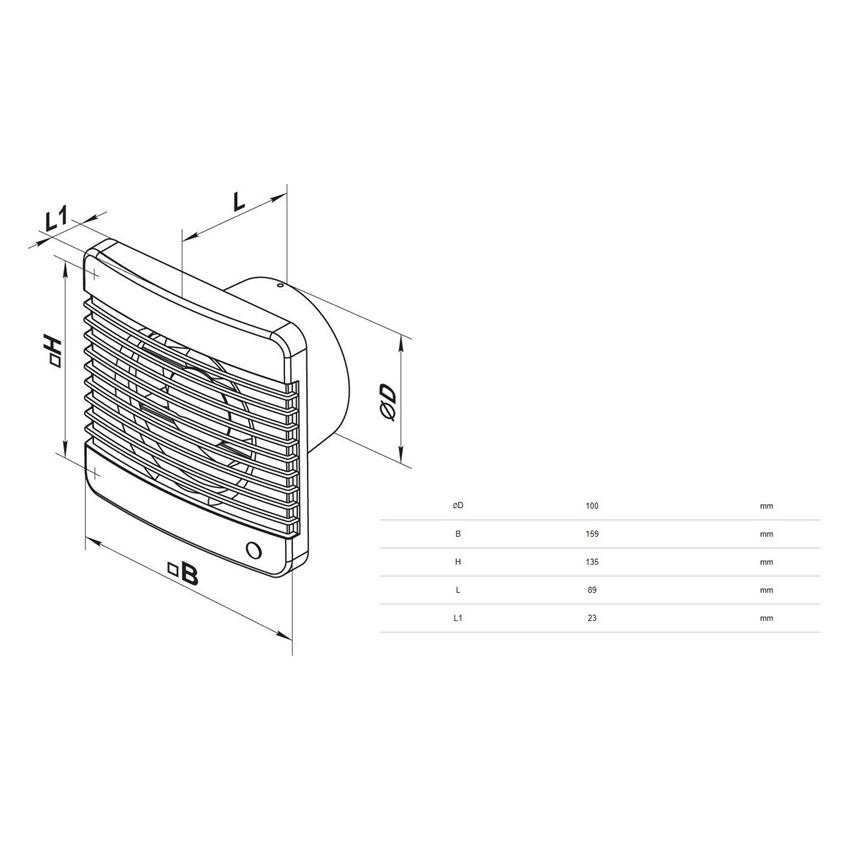 Haushalt Hood Fan 100 Silenta-M (26 dB) (36517130)