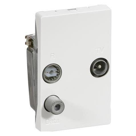 LK FUGA Antenneudtag TV/Radio Data-slutdåse 1½ modul, Hvid- I pose for DIY (Antennendose) (AAK508D62701L)