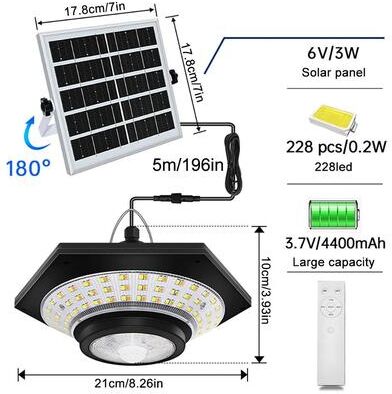 Uplifted Goods Solar Pendant Motion Sensor LED Light solar Pendant Lamp A